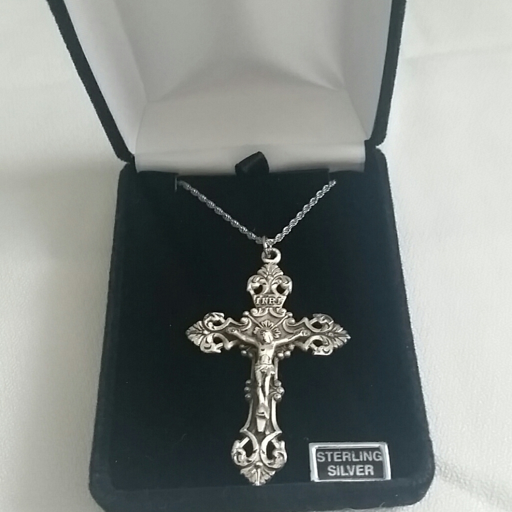 Sterling silver cross with chain